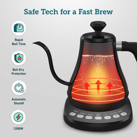 Cosori safety features auto shut off and boil dry protection
