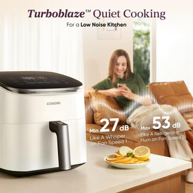 Cosori TurboBlaze 9-function grid showcases versatile cooking options.