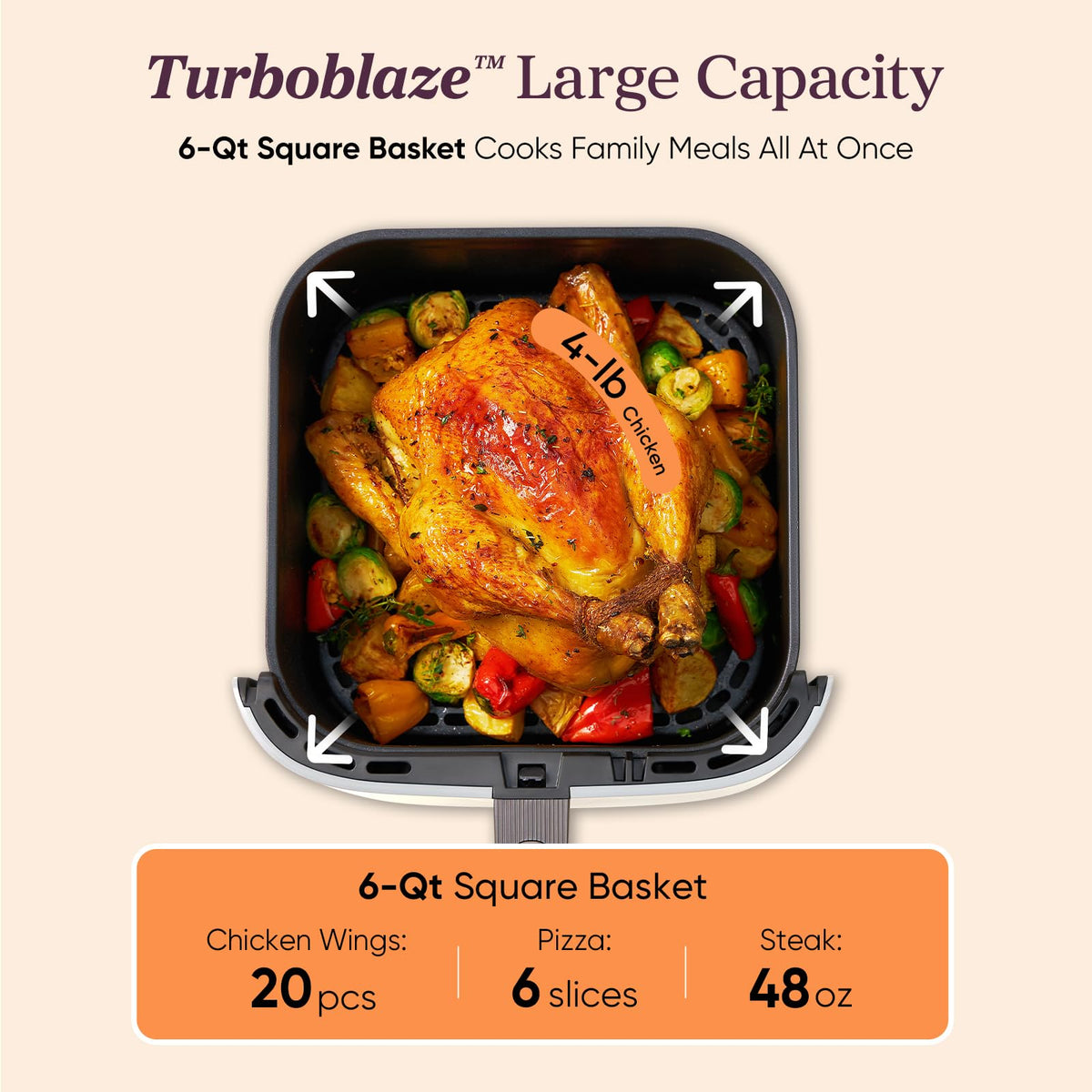 Cosori TurboBlaze operates quietly for a peaceful kitchen environment.
