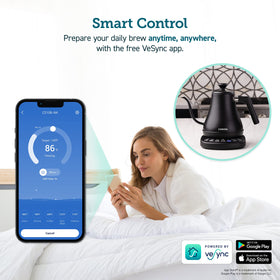 Cosori VeSync app control enables temperature adjust and scheduling for convenient brewing