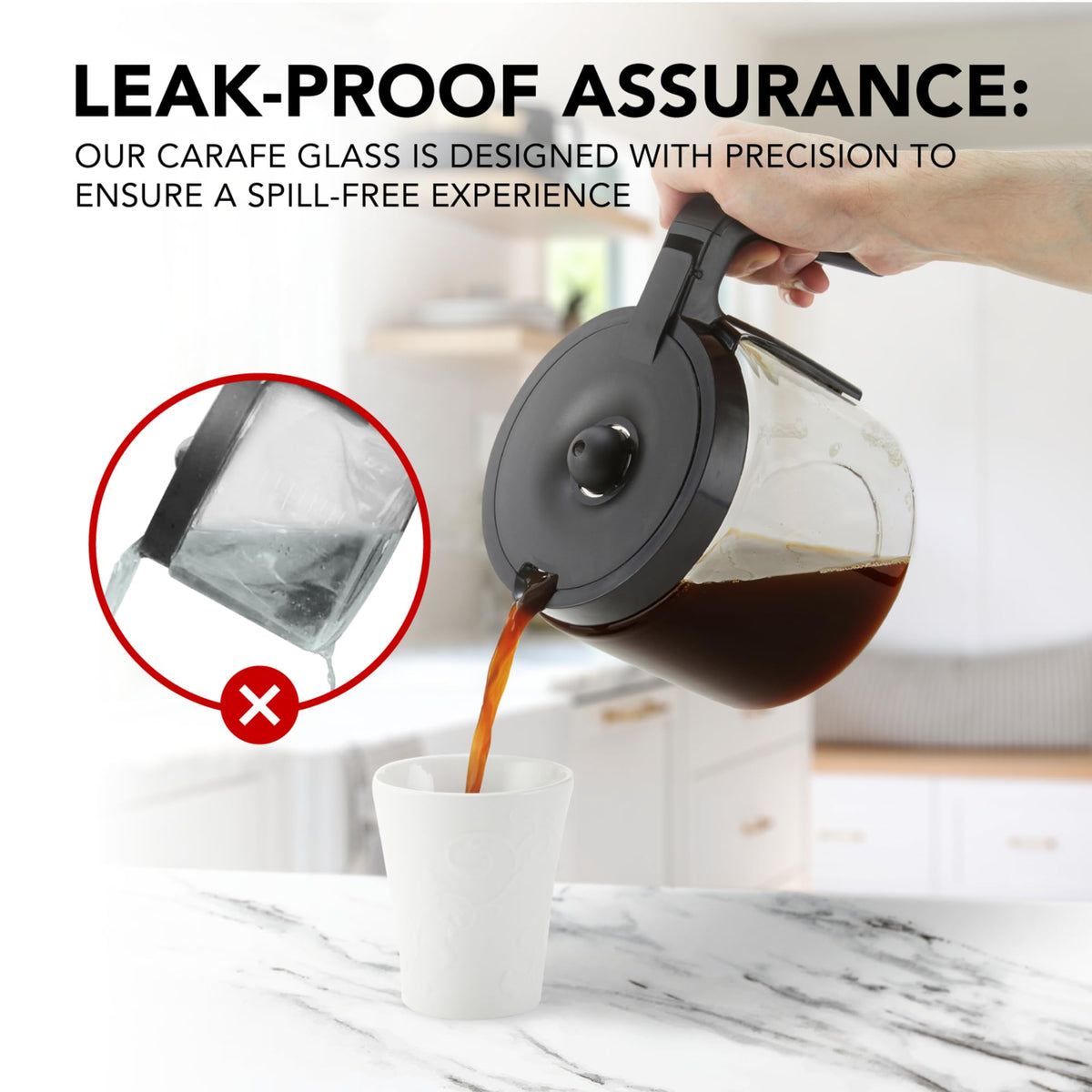 COSPARX 12-Cup carafe compact design fits Keurig setups neatly.