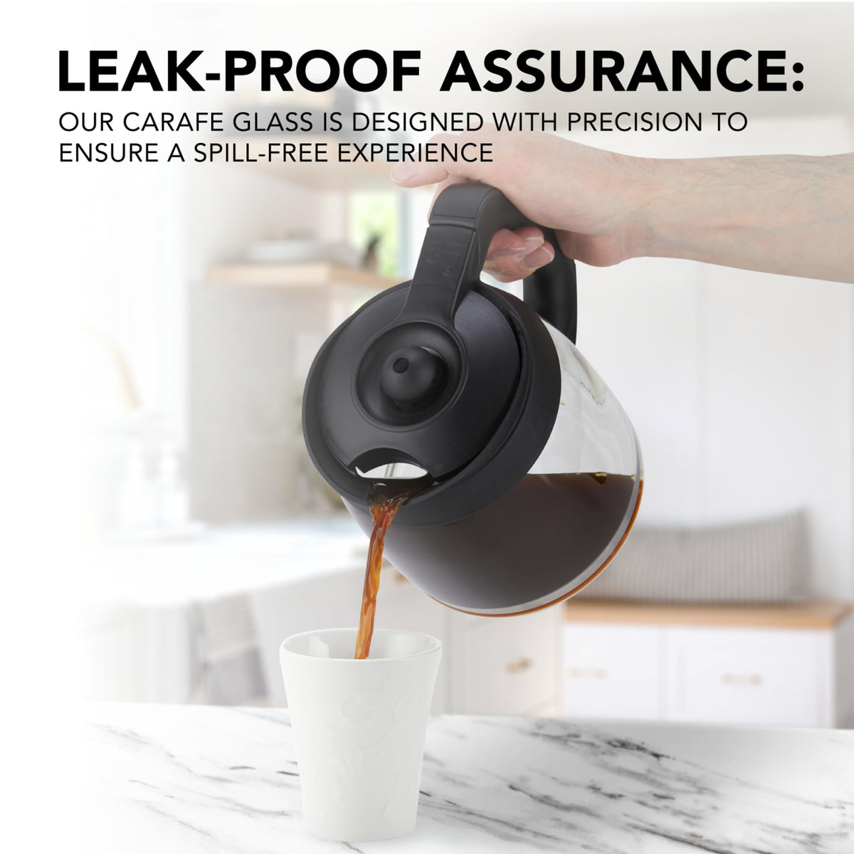 COSPARX 12-Cup Carafe in kitchen setting ready for daily coffee service