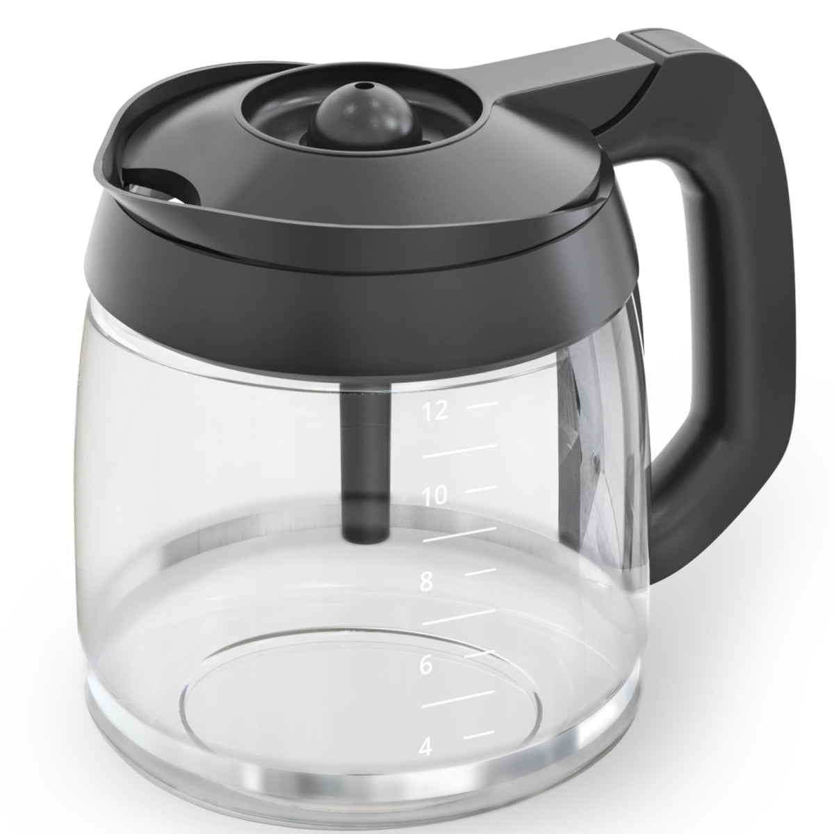 COSPARX 12-Cup Glass Carafe front view with sturdy handle
