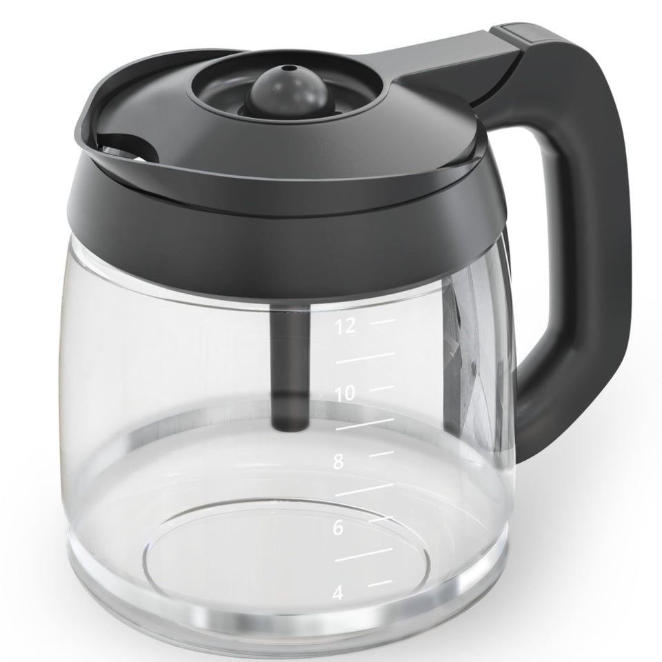 COSPARX 12-Cup Glass Carafe front view with sturdy handle