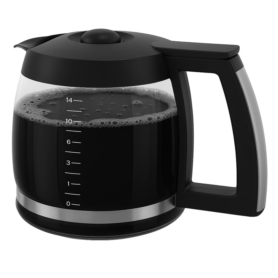 COSPARX 14-Cup carafe showing DCC model compatibility for quick replacements.