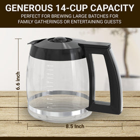 COSPARX 14-Cup carafe pouring design helps neat servings.
