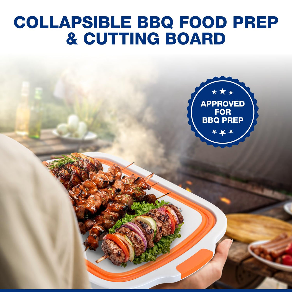 COSPARX BBQ prep tub with built-in lid for secure outdoor marination