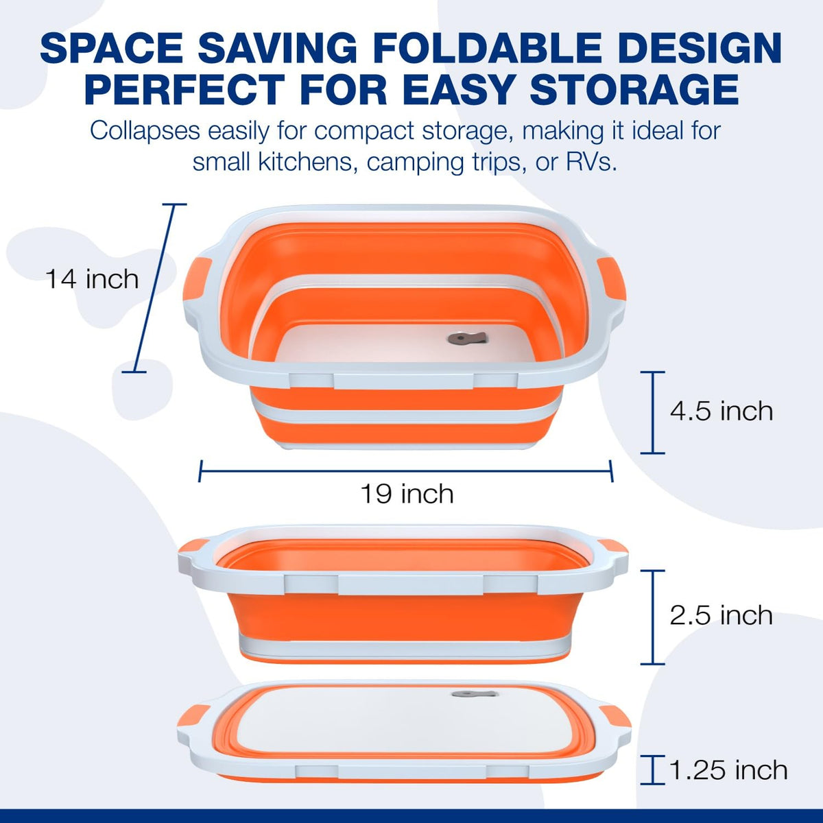 COSPARX BBQ prep tub with built-in strainer for easy drainage