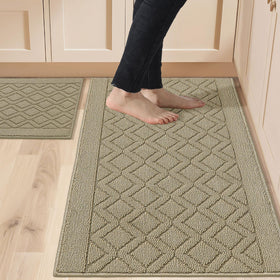 COSY HOMEER 48x20 inch beige kitchen mat for standing comfort.