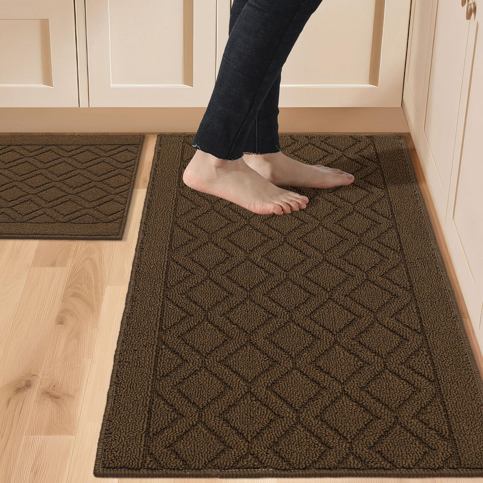 COSY HOMEER 48x20 kitchen rug with anti-slip surface for safer standing.