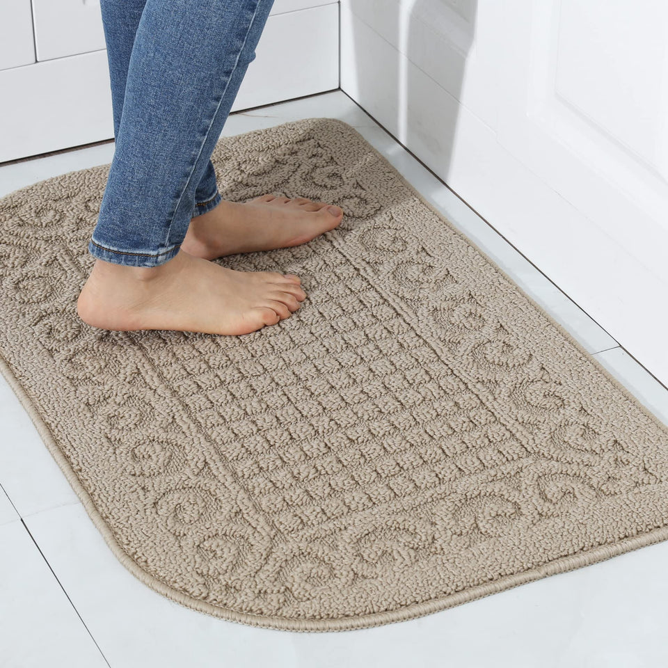 COSY HOMEER anti-fatigue mat 32x20 beige for comfortable standing during meal prep.