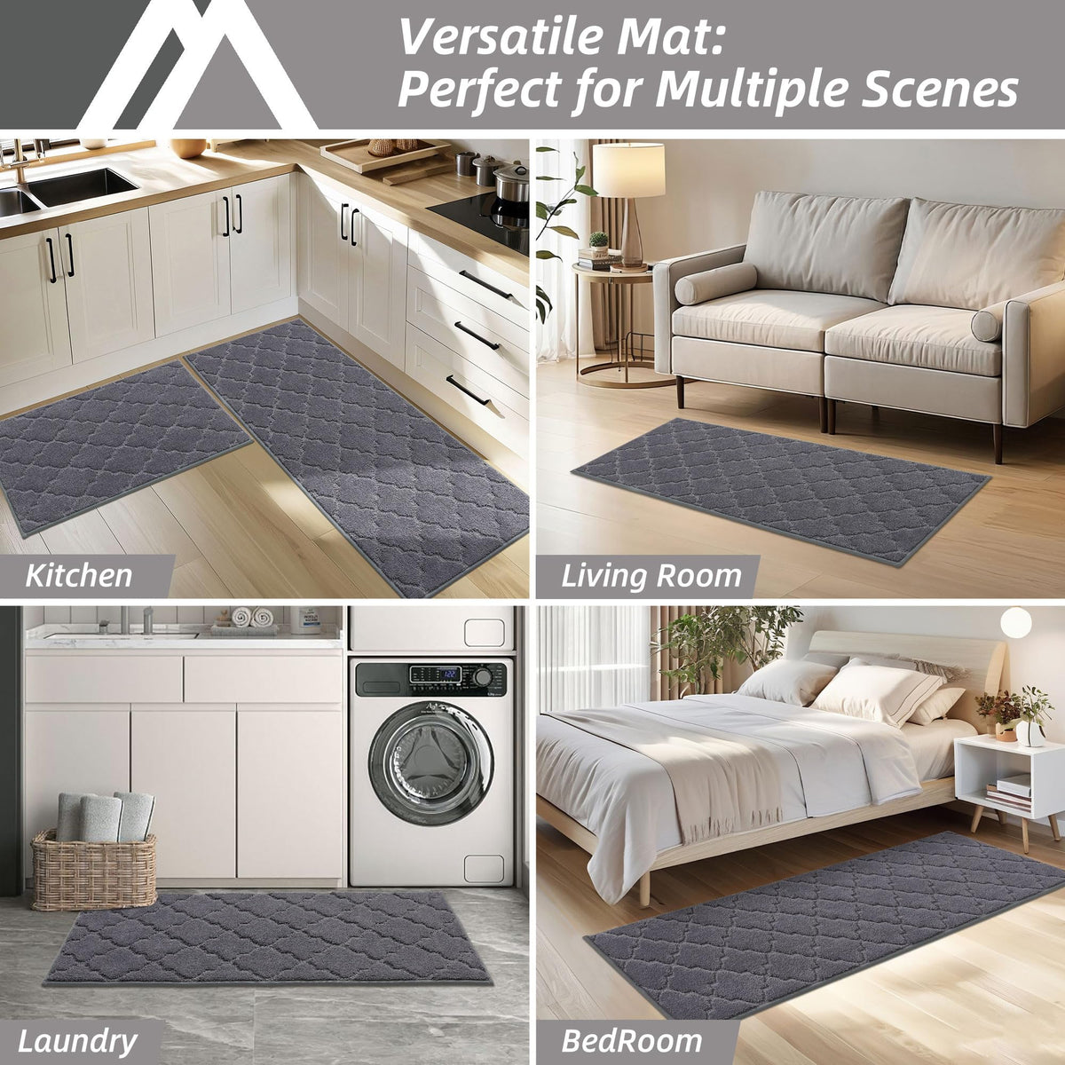 COSY HOMEER dark grey tone complements modern kitchens and hides stains.