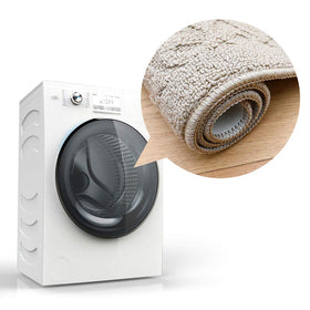 COSY HOMEER machine-washable kitchen rug simplifies cleaning after cooking.