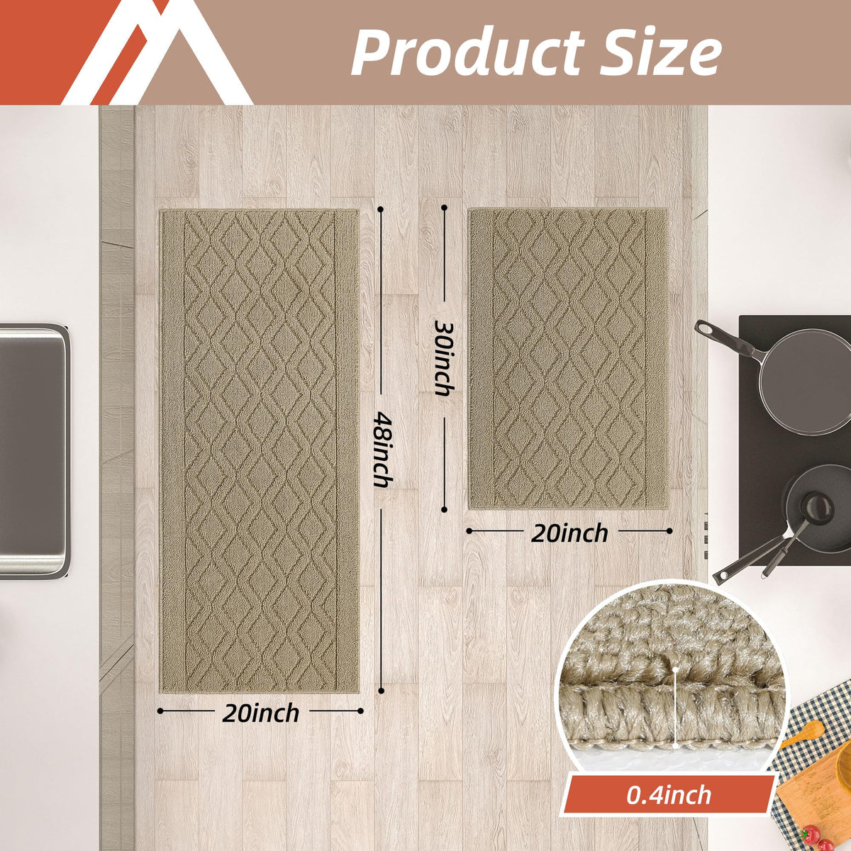 COSY HOMEER machine washable kitchen mat for quick cleanup.