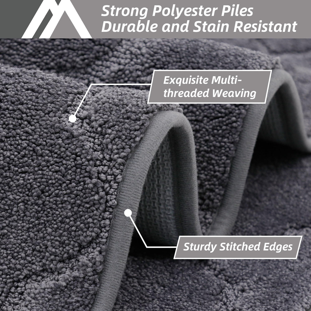 COSY HOMEER non-slip backing keeps the mat stable on kitchen floors.