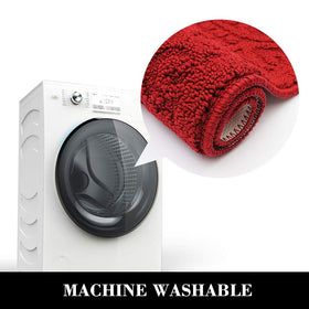 COSY HOMEER stain-resistant burgundy mat easy to clean spills.