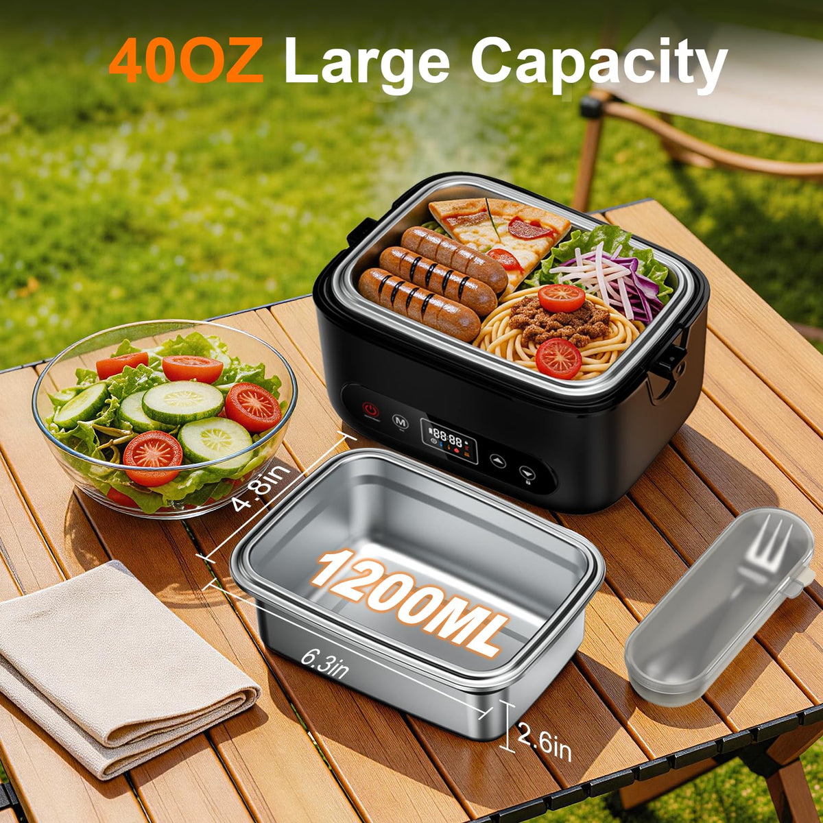 Cosy Life lunchbox 1.2L container shows spacious interior and easy cleaning.