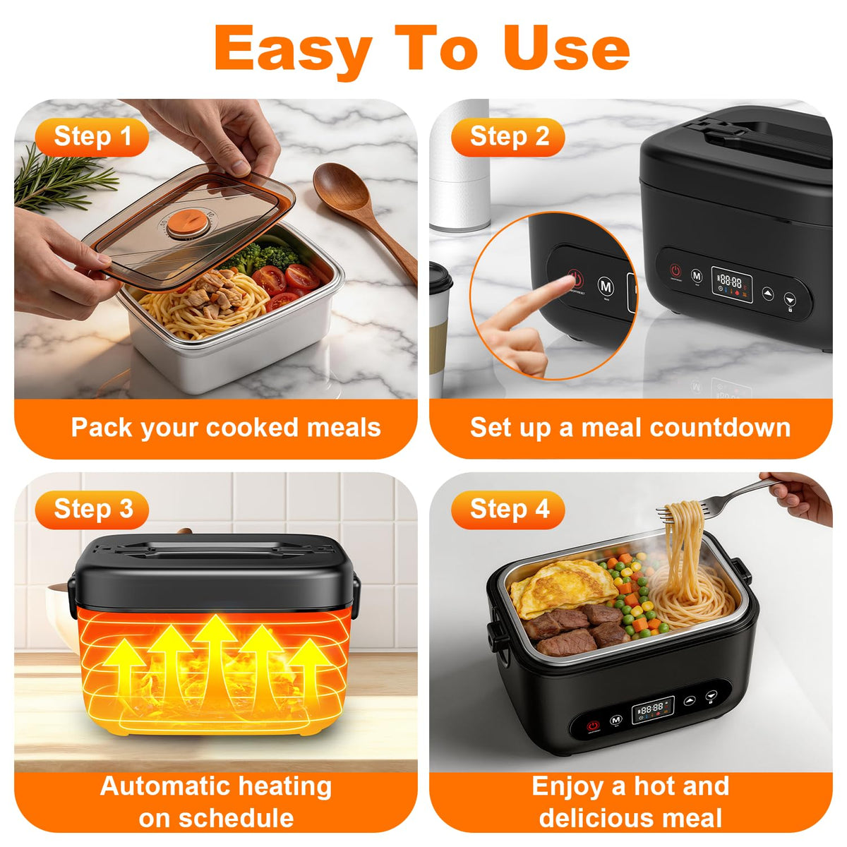 Cosy Life removable stainless steel tray for dishwasher-safe cleaning.