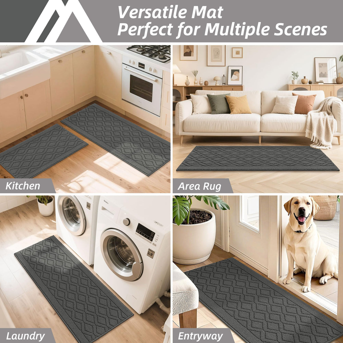 COSY HOMEER low-profile mat helps reduce slips on slick floors