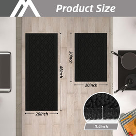 COSY HOMEER durable two-piece rug set for busy kitchen floors