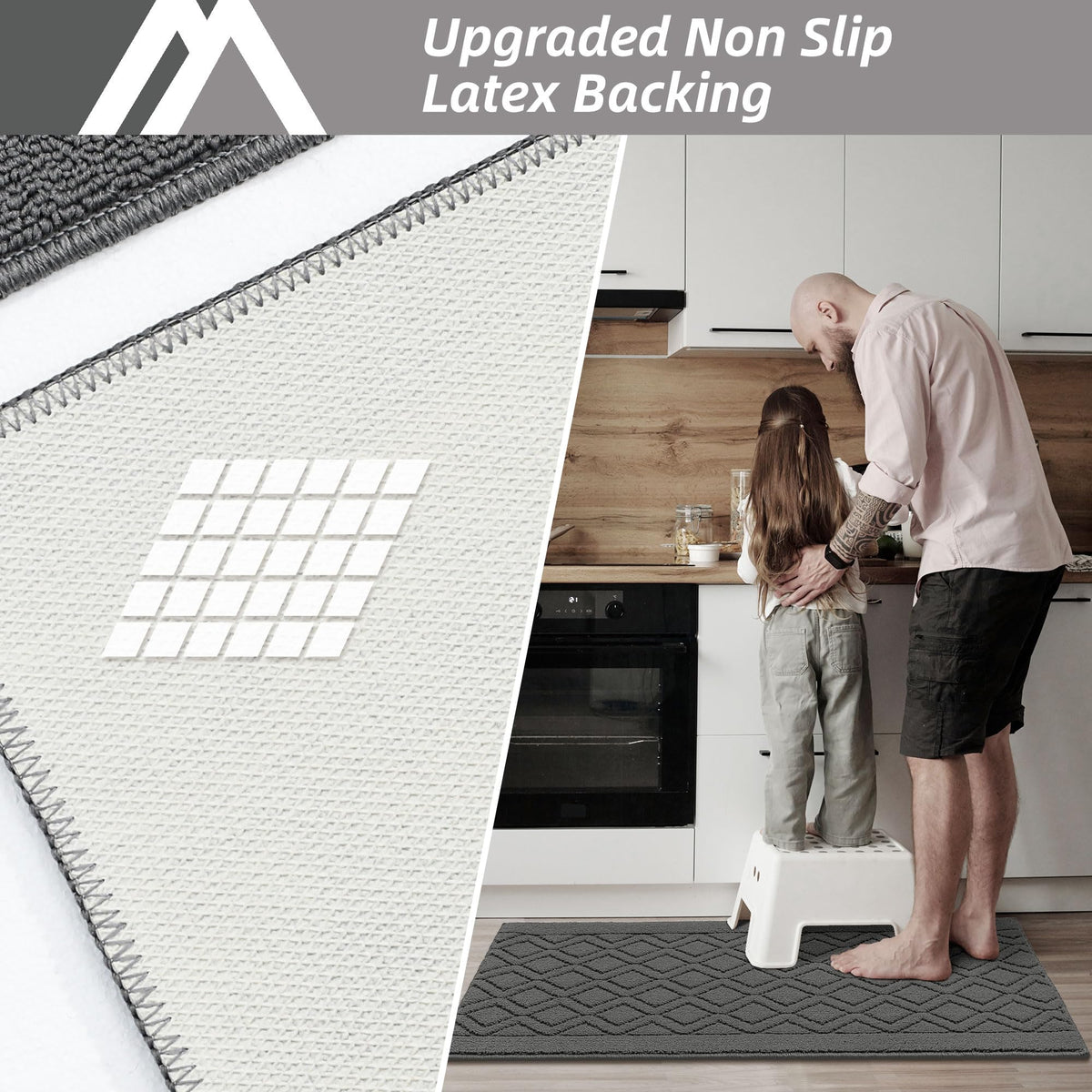 COSY HOMEER grey 35x24 inch rug with absorbing fibers for spills