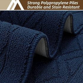COSY HOMEER kitchen rug set 30x20 navy absorbent mats catch spills near the sink.