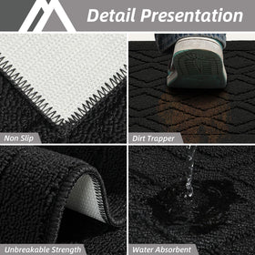 COSY HOMEER machine-washable kitchen mat in black for easy cleaning