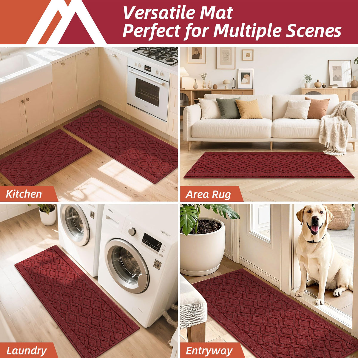 Stain-resistant COSY HOMEER kitchen mat resisting spills