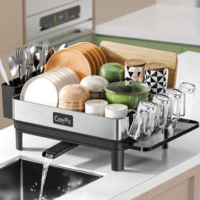 CosyPic dish rack assembled on counter dries dishes efficiently with a neat, organized look.