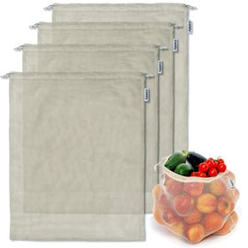 Cottify XL mesh produce bags in an open-pack display for shopping