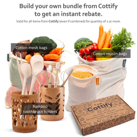 Cottify bags shown for lunch, travel, and laundry organization