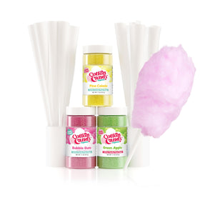 Cotton Candy Express bubble gum floss sugar jar ready for party use and kid-friendly treats