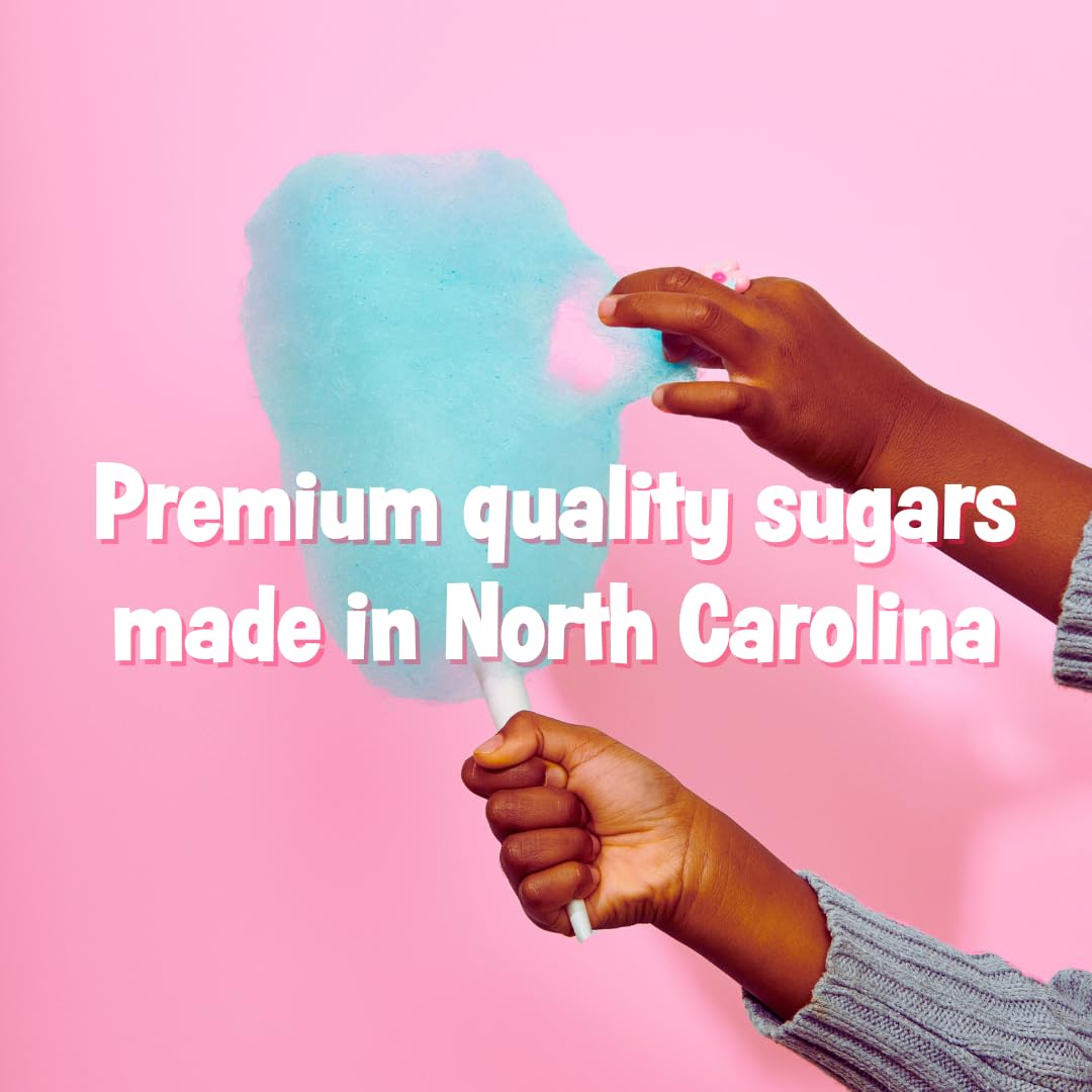 Cotton Candy Express colorful floss sugar display—eye-catching setup for guests.