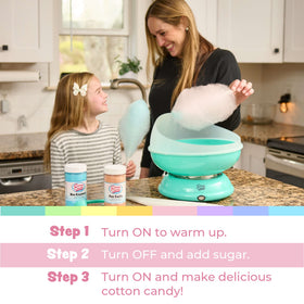 Grape floss sugar jar from Cotton Candy Express brightens party snacks.