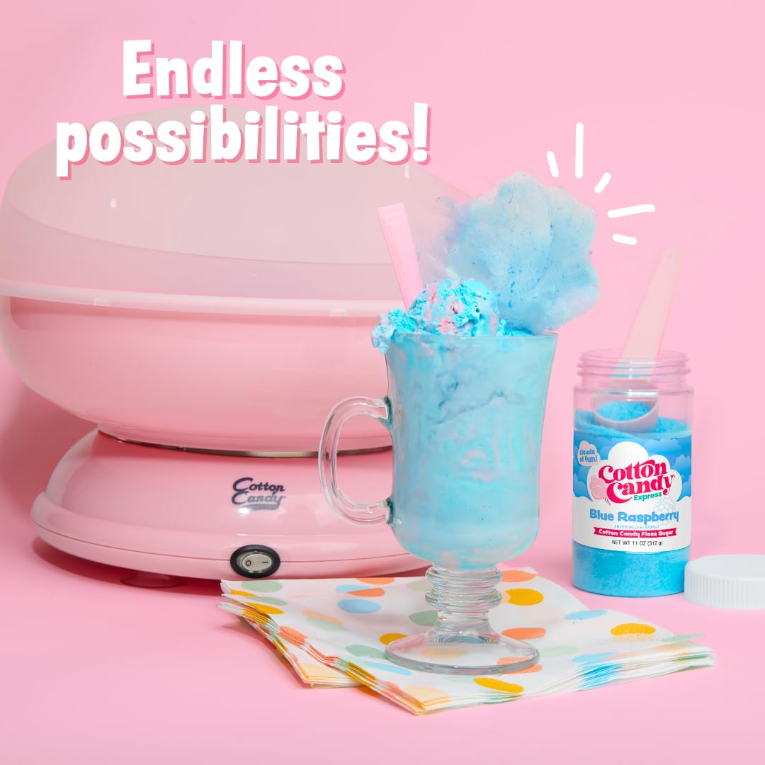 Cotton Candy Express party-ready carnival setup for backyard celebrations