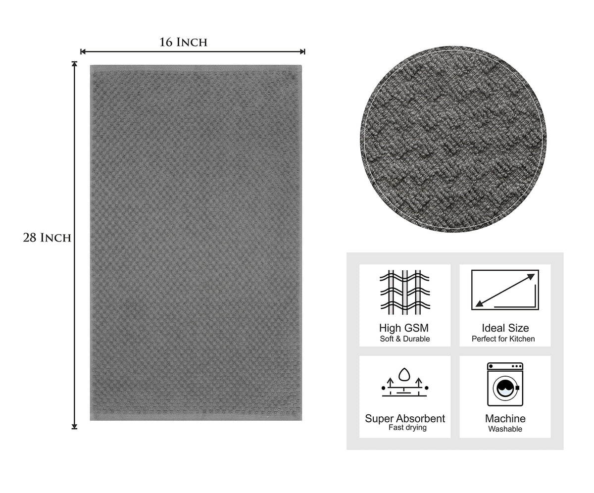 COTTON CRAFT Charcoal towels stacked showing soft absorbency.