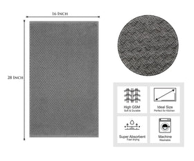 COTTON CRAFT Charcoal towels stacked showing soft absorbency.