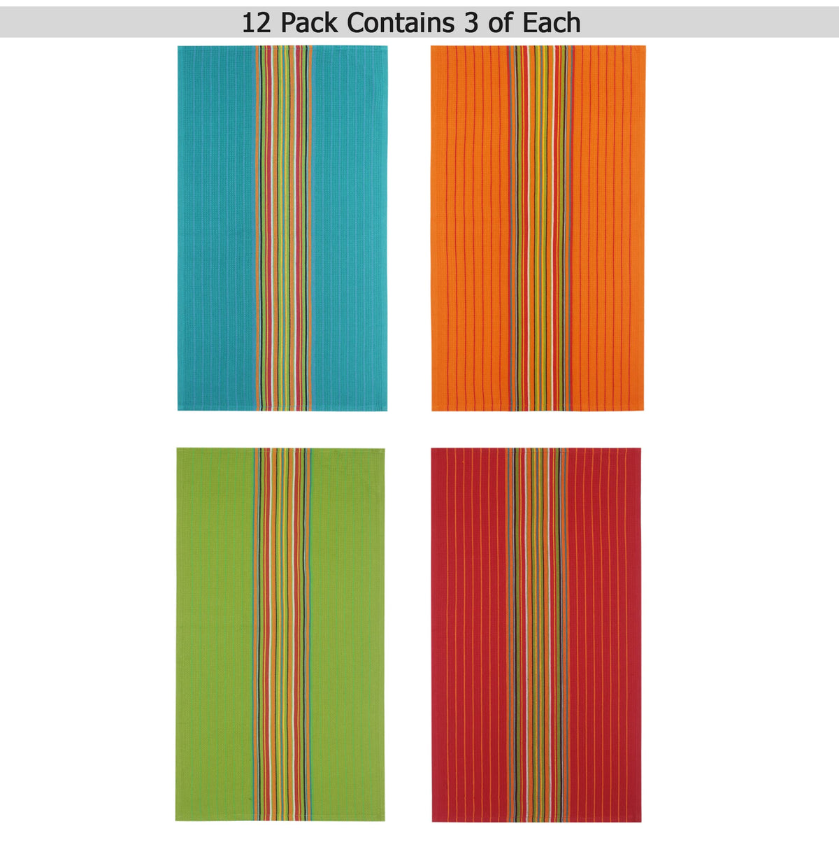 Cotton Craft colorful towels collection ideal for hand drying and food prep cleanup.
