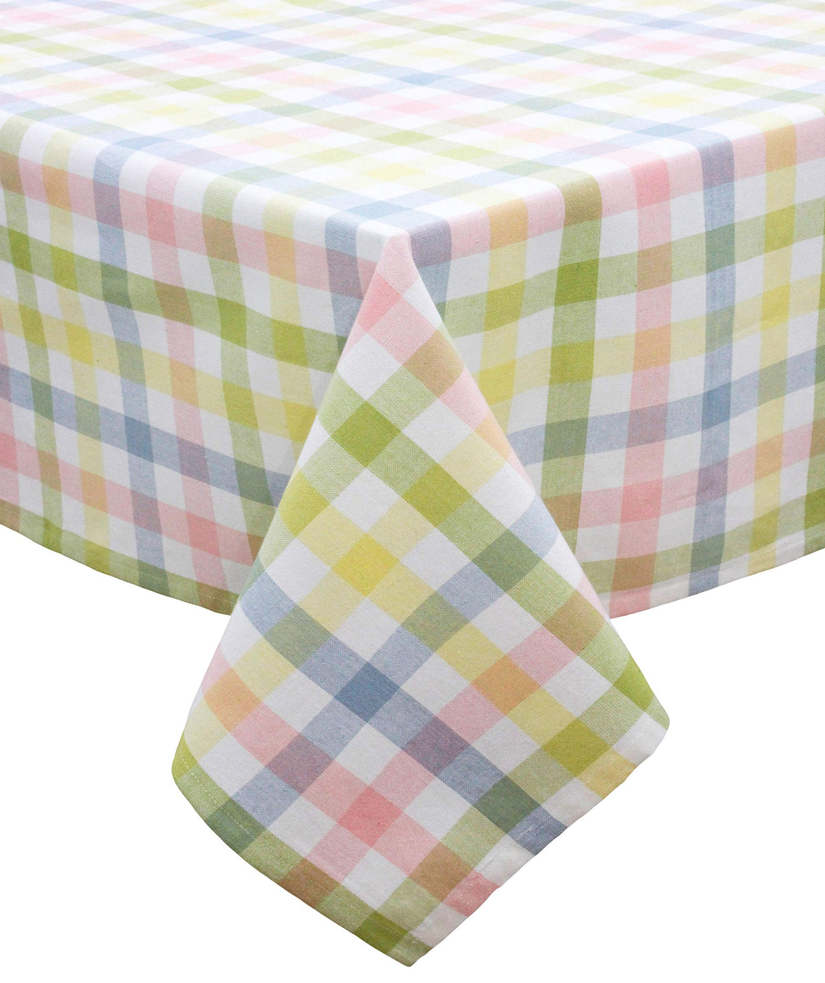 Cotton Craft Countryside Classic tablecloth in yellow multi gingham for bright spring dining.
