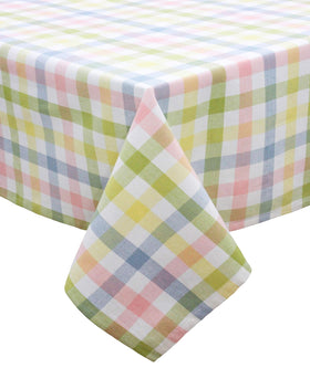 Cotton Craft Countryside Classic tablecloth in yellow multi gingham for bright spring dining.