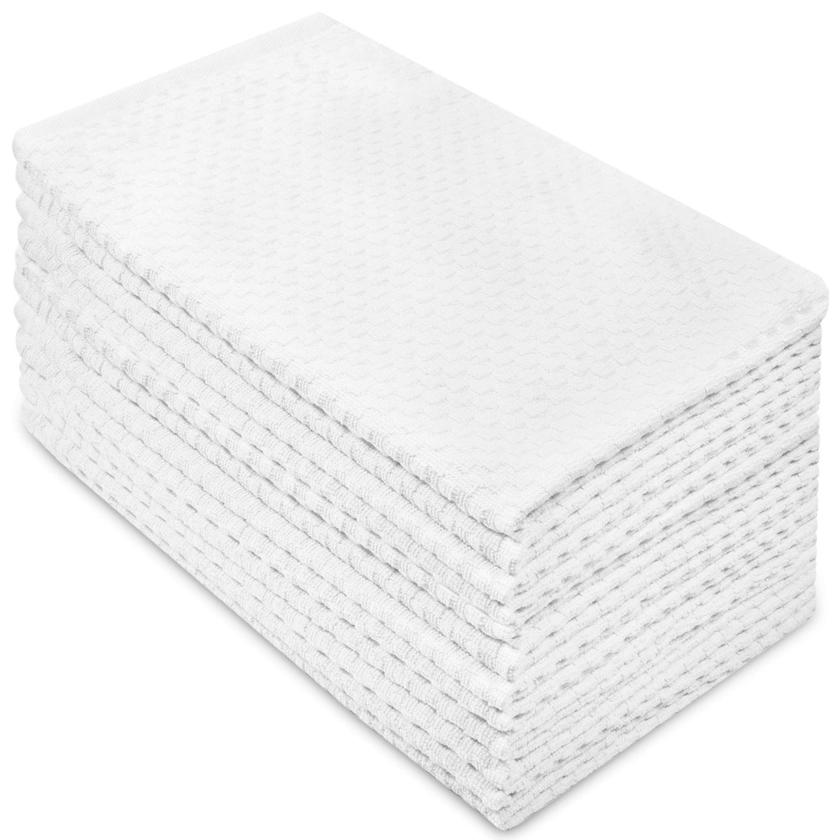 COTTON CRAFT Euro Café towel in waffle white, highly absorbent for quick kitchen drying