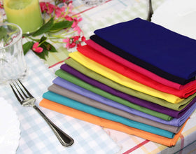 Cotton Craft folded 17x17 napkins demonstrate neat serving presentation