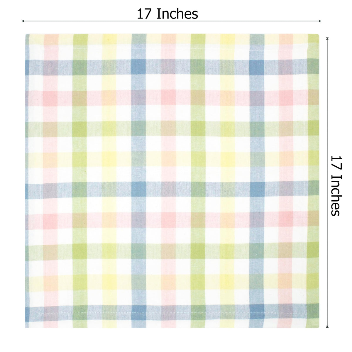 Cotton Craft pastel plaid napkins on a table for Easter entertaining