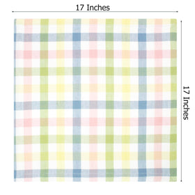 Cotton Craft pastel plaid napkins on a table for Easter entertaining