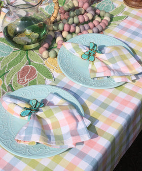 Cotton Craft eight-napkin set in vibrant pastel colors for gatherings