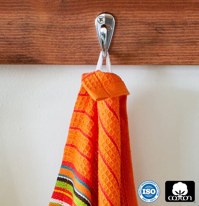 Cotton Craft kitchen towel in use drying dishes with soft texture.