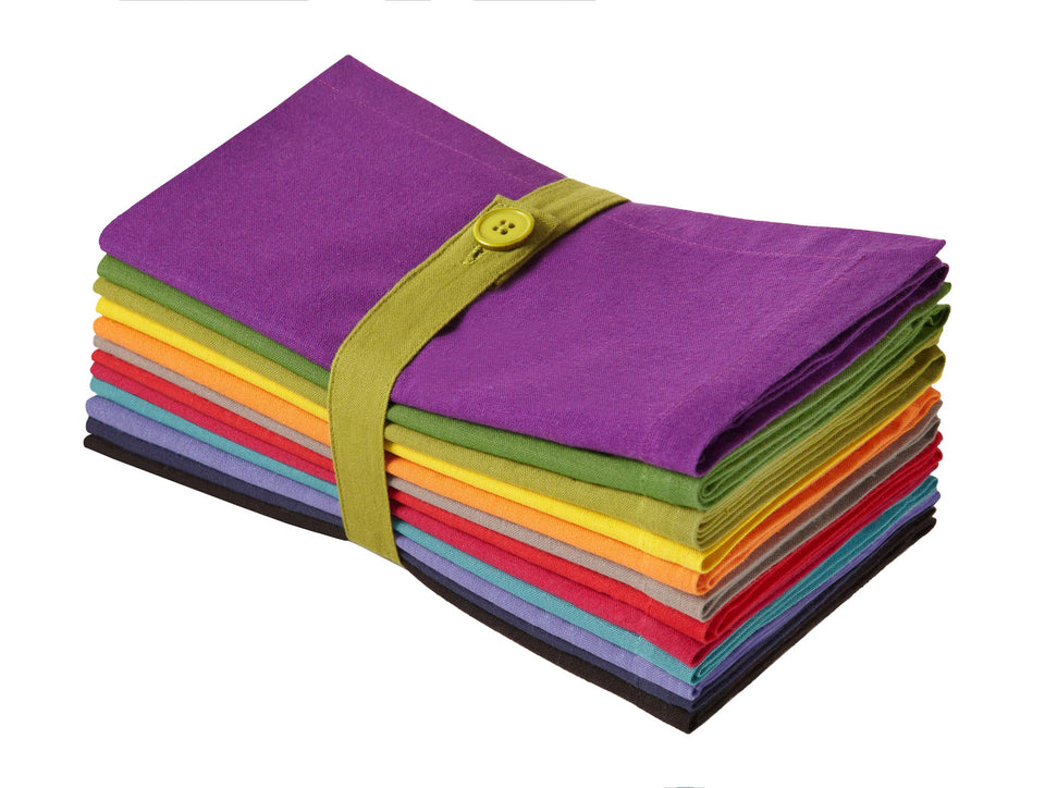 Cotton Craft multicolor napkins in assorted colors, ideal for festive table settings and everyday use.