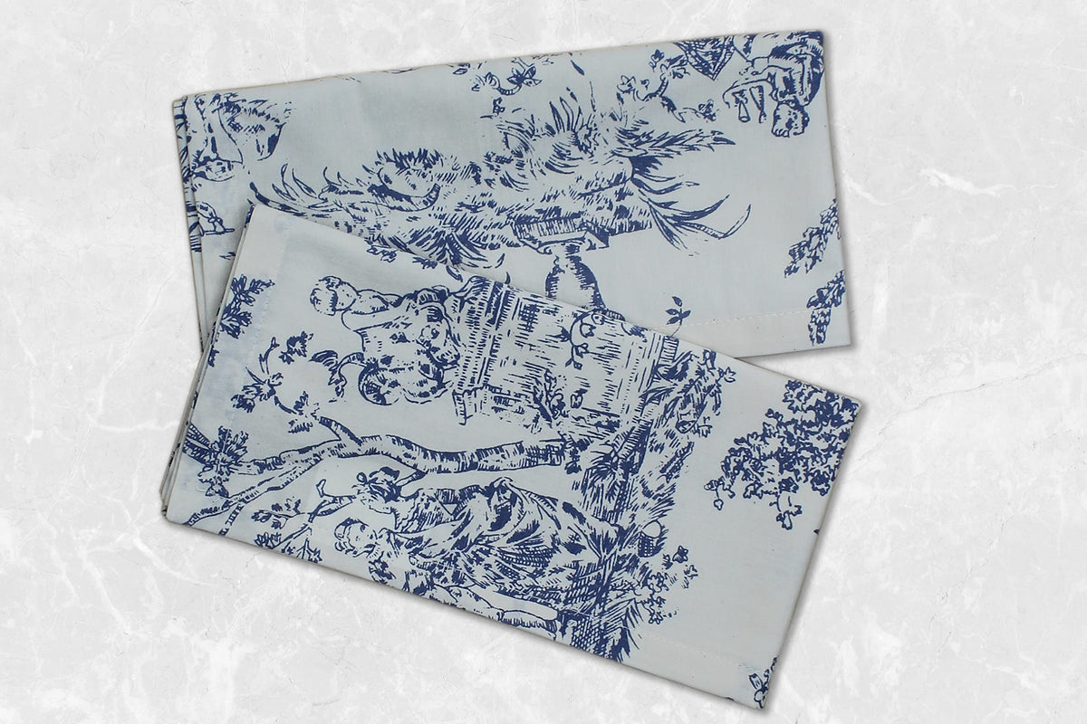 COTTON CRAFT navy toile napkins for holiday dining