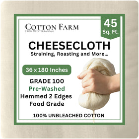 Cotton Farm from Mediterranean cheesecloth closeup showing natural unbleached texture for pure-food applications.