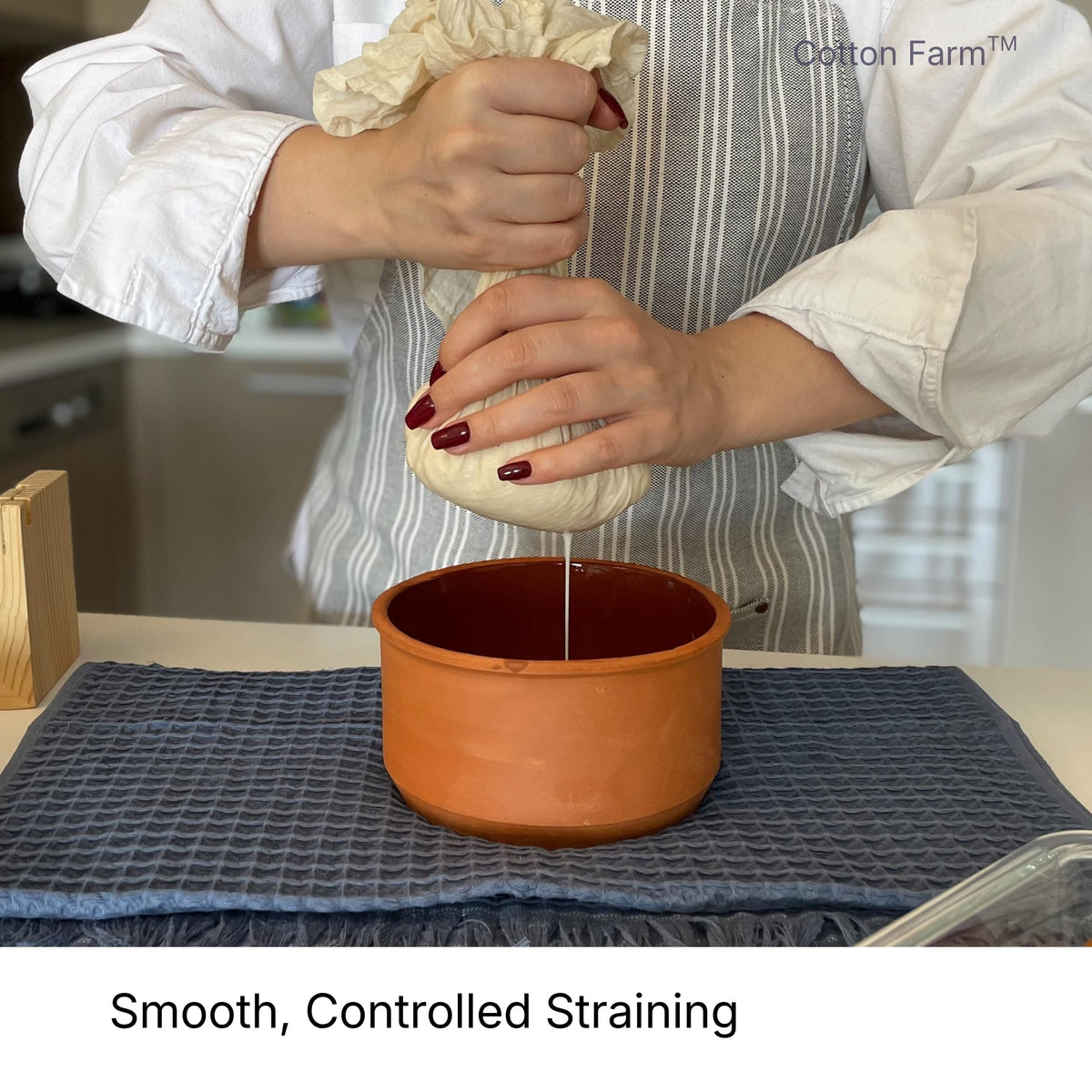 Cotton Farm from Mediterranean fine-mesh Grade 100 texture for smooth straining.